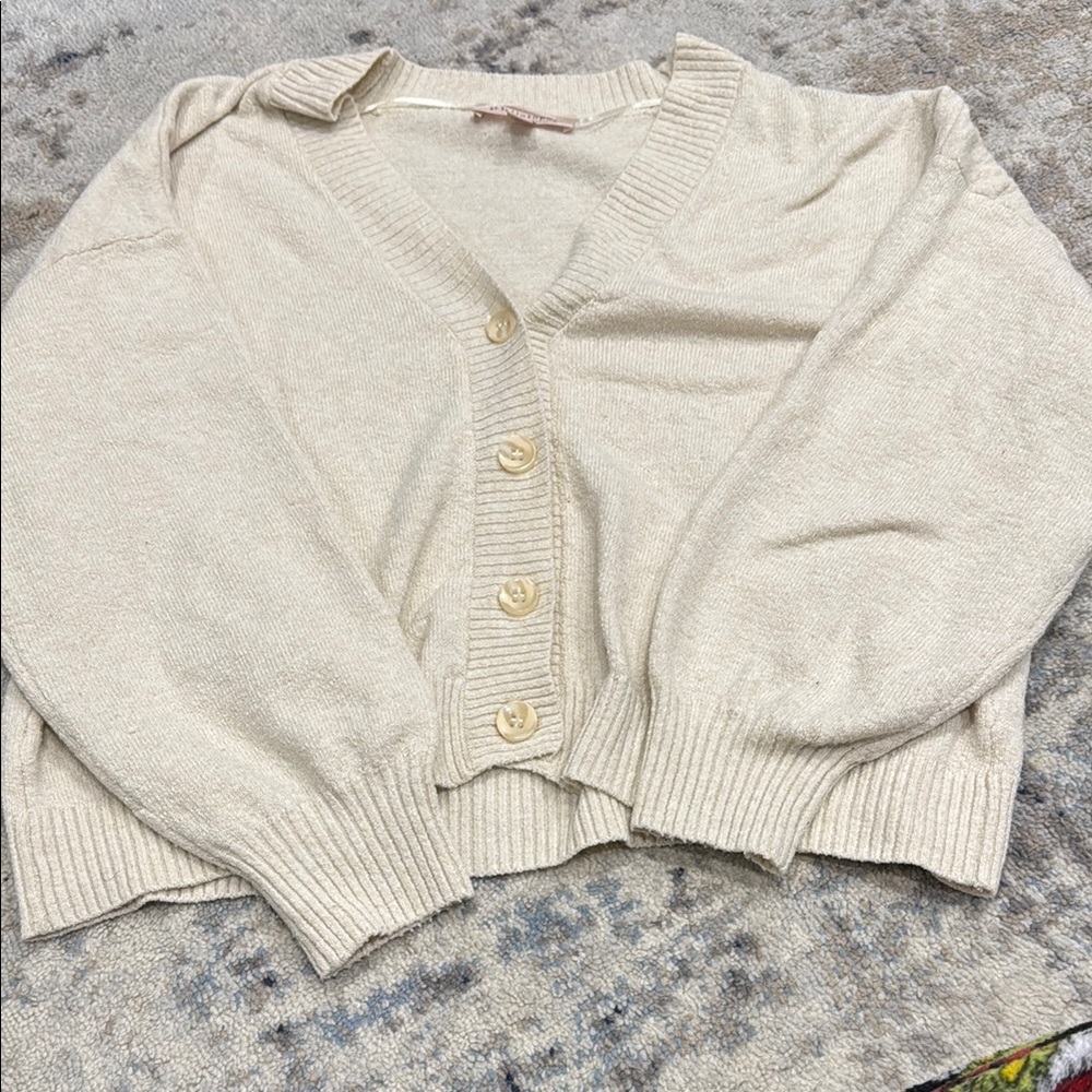 Women's Cream Cardigan Sweater